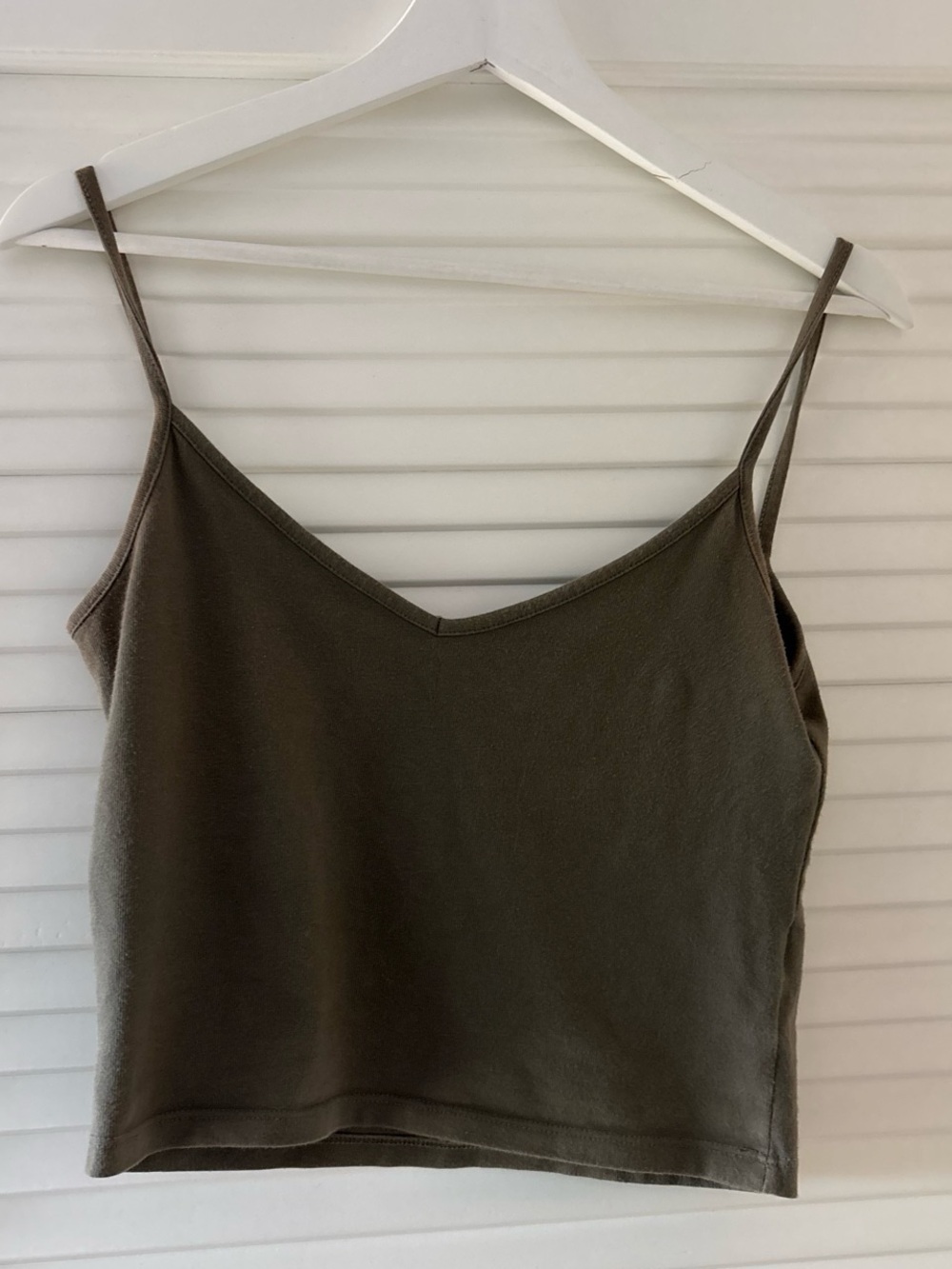 Brandy Melville Olive Spaghetti Strap Crop Top